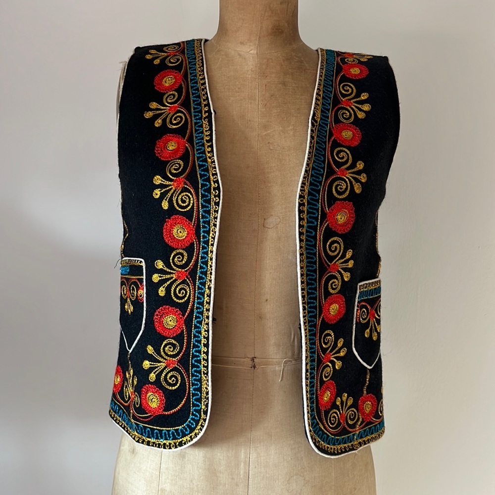 Vintage 1970’s Turkish Hand Embroidered Soutache Vest